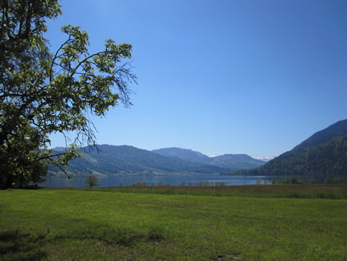 Aegeri lake from the town of Oberaegeri 