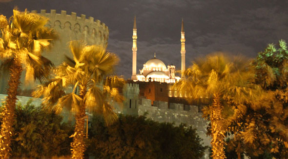 Mohammad Ali (Alabaster mosque) by night in Cairo