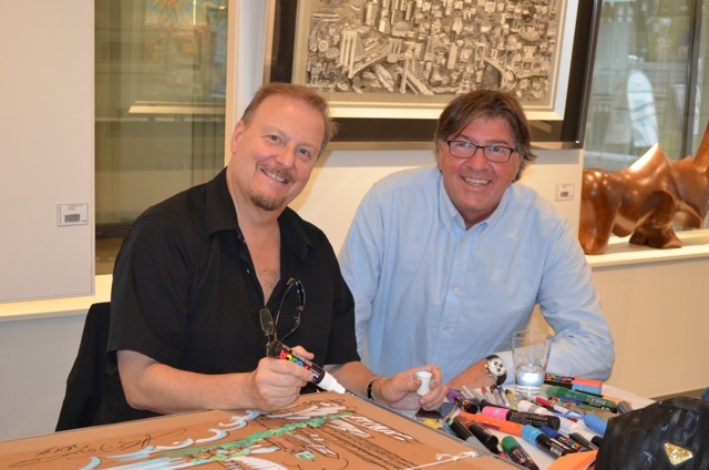 Alex Brandi (right) with artist Charles Fazzino - copyright Alex Brandi