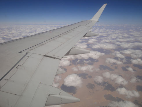 In the plane from Assuan to Cairo (Egypt)