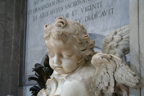 sculpted angel in St. Peter's basilica