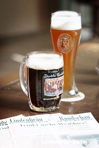Beers at Lindenbräu restaurant at the Sony Center in Berlin - copyright Daniel Schwab 2006