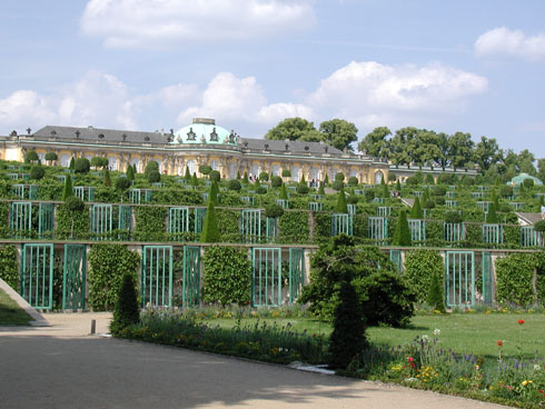 Sanssouci gardens and castle in Potsdam