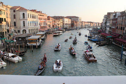 Boats on the Canal Grande in Venice for the Redentore Festival