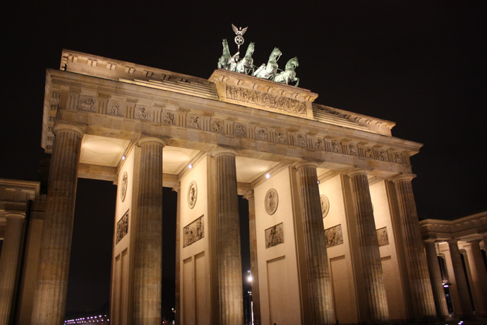 Brandenburg Gate by night in Berlin