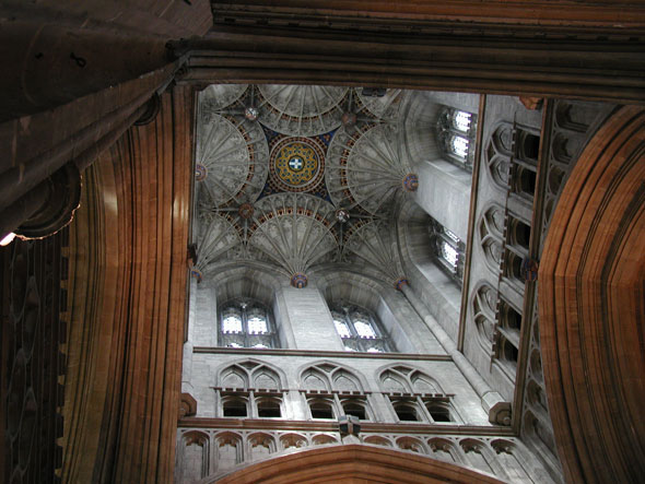 Fan ceiling of the cathedral of Canterbury in England