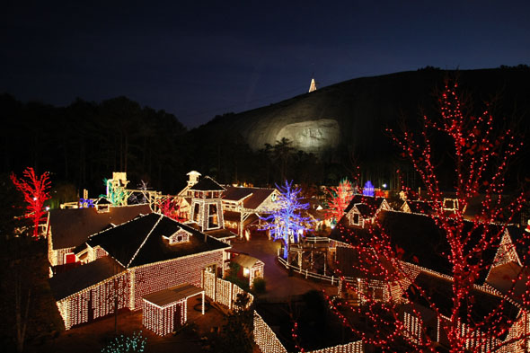 Christmas Lights Village at the Stone Mountain Park in Georgia (USA) - copyright Stone Mountain Park
