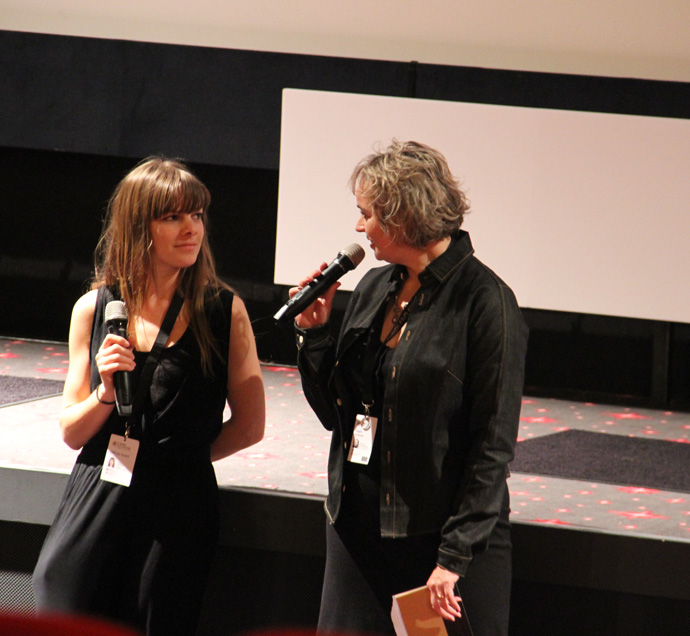 Clara Trischler is being interviewed after Das erste Meer Premiere in Zurich - credit photo Agnieszka Obuchowicz