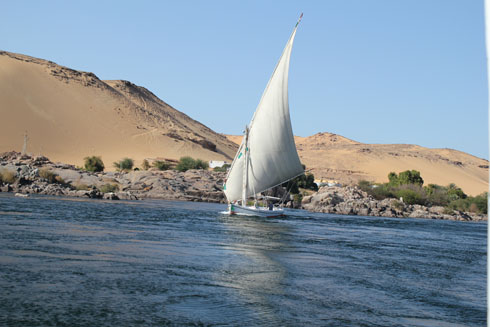 Cruising along the Nile in Egypt in March 2011
