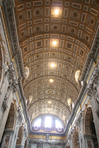 Ceiling in the central nave, St. Peter's basilica Vatican