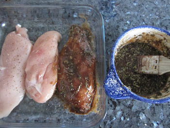 Chicken breast with herbs of Provence marinade 
