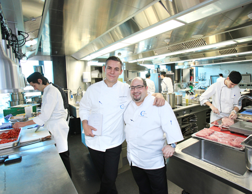 David Martínez Salvany and Antonio Colaianni in the main kitchen of Clouds - Copyright Bruno Schlatter