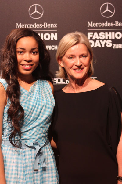 Dionne Bromfield in Zurich with fashion designer from Laurèl clothing label, Elisabeth Schwaiger