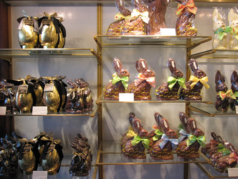 Chocolate Easter bunnies from Sprüngli