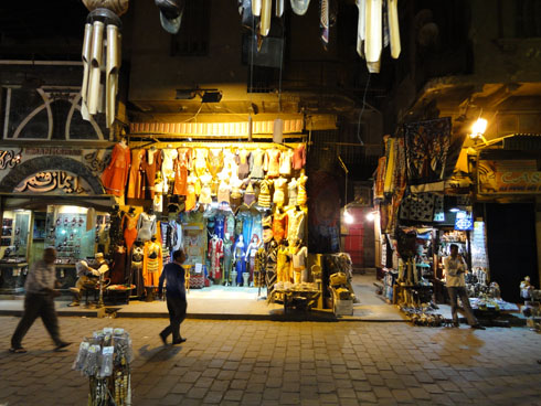 Empty El-Khalili bazaar in Cairo