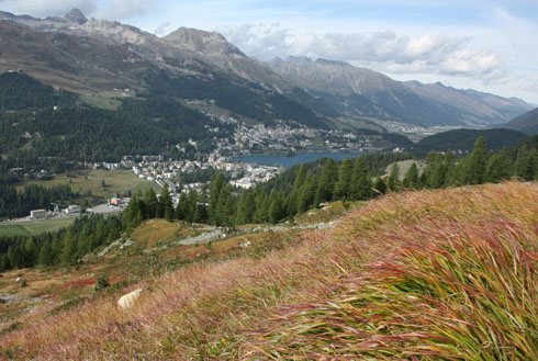 Fall colors - hiking down to St-Moritz