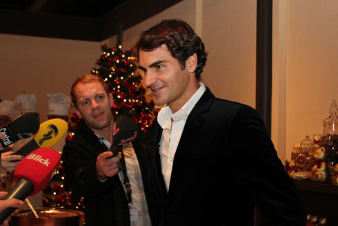 Federer talks to reporters on November 14th, Lindt headquarters in Switzerland