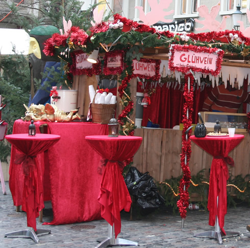 Gluhwein stands in Zurich oldtown for Christmas