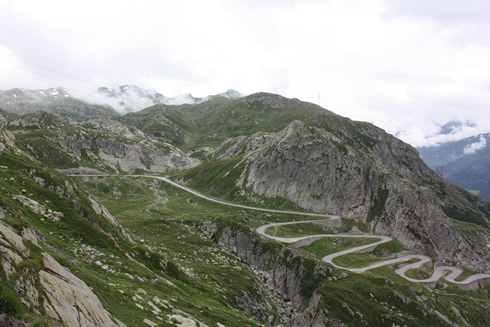 View from the Gotthard Pass in Ticino