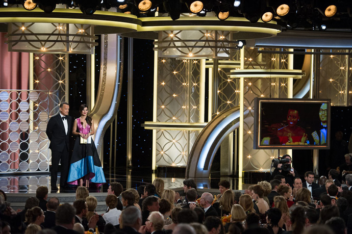Sandra Bullock and Tom Hanks at the Golden Globes - Golden Globe®