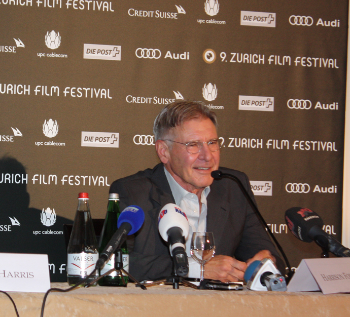 Harrison Ford at press conference copyright Veronique Gray