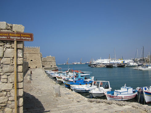 Heraklion's fortress and port in Creta