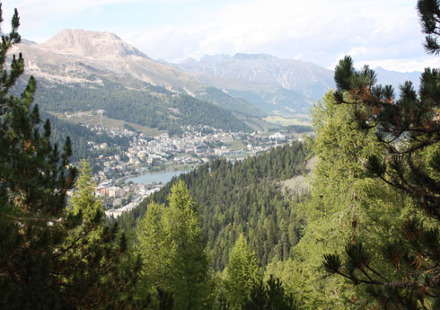 Hiking down to St. Moritz