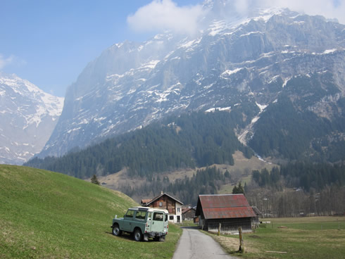 beautiful mountains of Grindelwald in the Spring