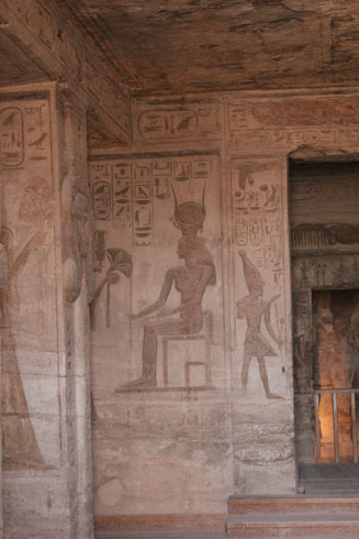 Paintings inside of the King's wife temple in Abu Simbel