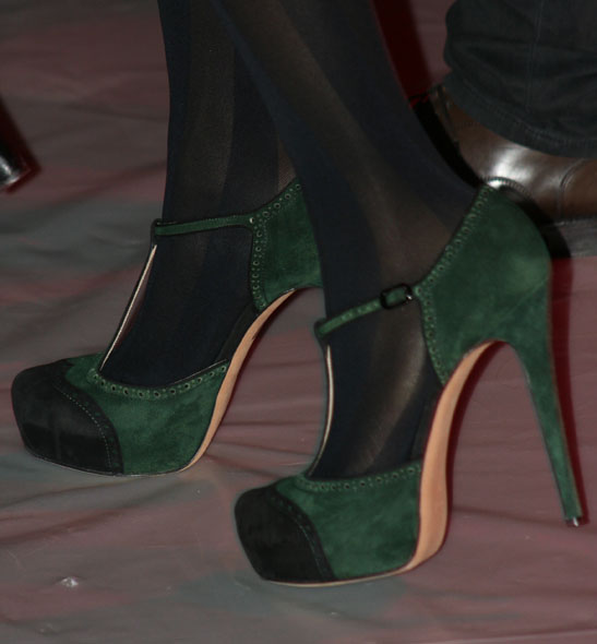 interesting shoes with platform and ankle strap