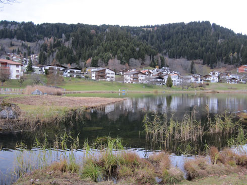 Laax pond in front of playground