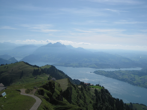 Lake of Lucerne from Mt. Rigi on a sunny day