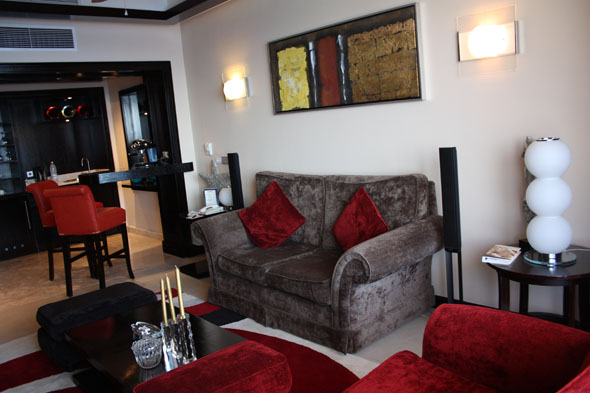 Living room of the honeymoon suite, Reef Oasis Blue Bay Resort and Spa