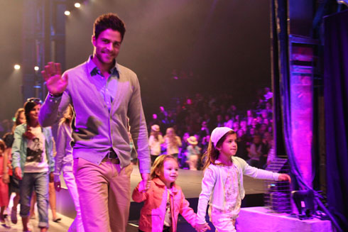 Mister Switzerland,Luca Ruch, with the kids at Zurich Kids Fashion Show