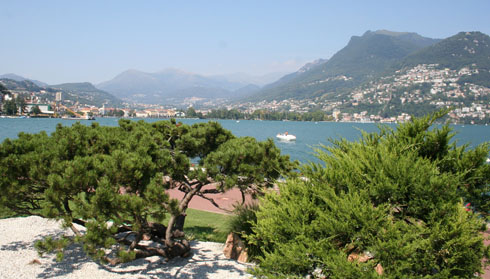 Lugano lake along the Lugano Promenade