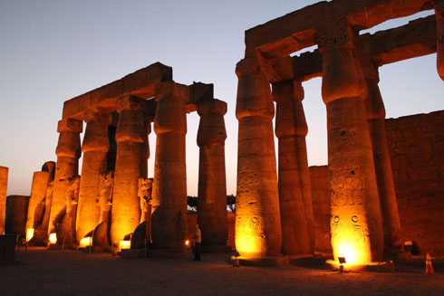Luxor temple by night