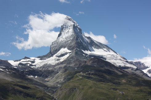 Clear view of the Matterhorn from our train going to Zermatt