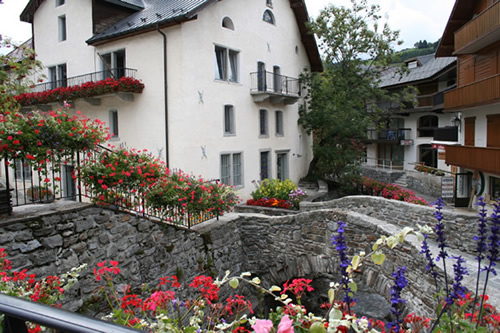 City of Megève with its flowers