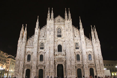 Milan's duomo by night