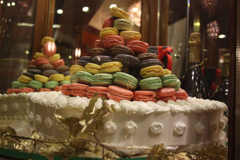 Macaroons in a pastry shop in Milan