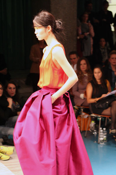Model for Asandri at the Mode Suisse fashion show in Zurich