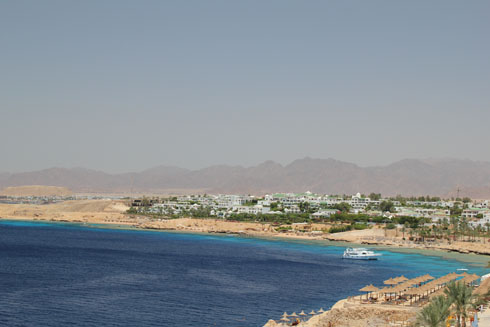 Morning in Sharm el Sheikh - mountains and Red Sea