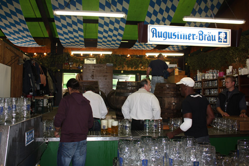 Beer Mugs in Augustiner Bräu tent 