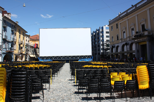 Piazza Grande - getting ready for the International Film Festival
