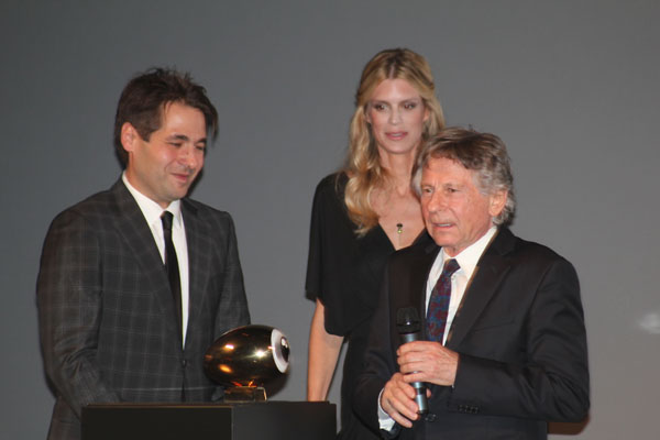Director Roman Polanski at the award ceremony on Tuesday September 27th, 20911 with directors Karl Spoerri and Nadja Schildknecht