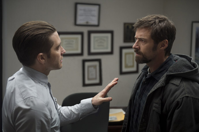 PRISONERS - Detective Loki (Gyllenhaal) and Keller Dover (Jackman) - copyright Ascot Elite Group