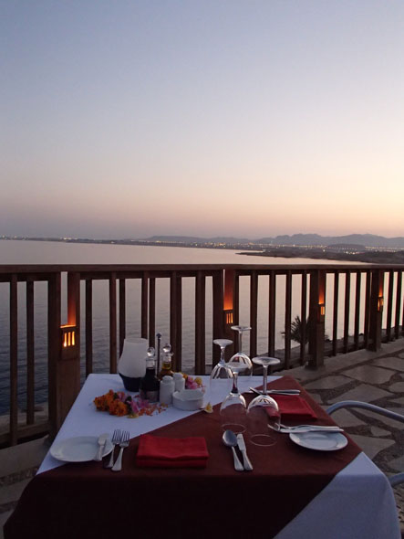 Romantic dinner at the Reef Oasis Blue Bay Resort and Spar in Sharm el Sheikh