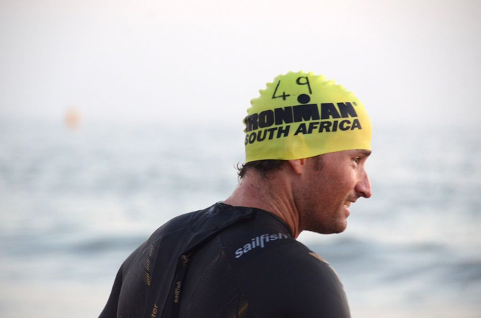 Ronnie Schildknecht at the Ironman in South Africa - the swim competition - credit IMSA2013