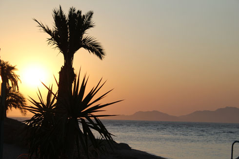 A sunrise in Sharm el Sheikh with views of Tiran island