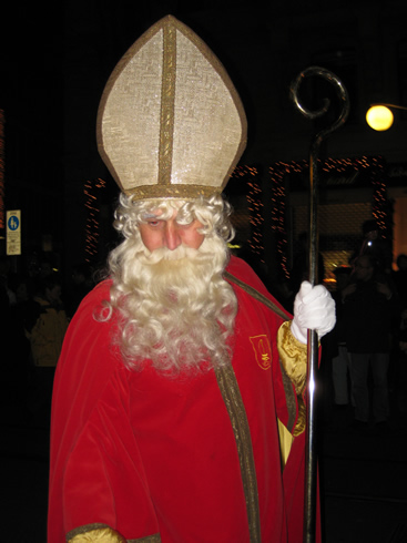 St. Nicholas during the Samichlaus Parade in Zurich